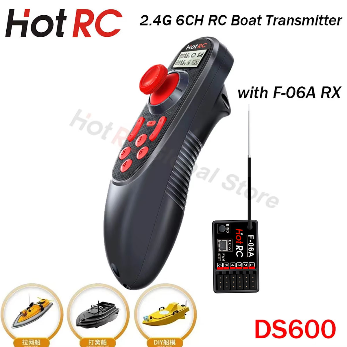 Radio Transmitter 6Ch - HOTRC DS600 6CH 6-kanaals 2.4G LCD-scherm
